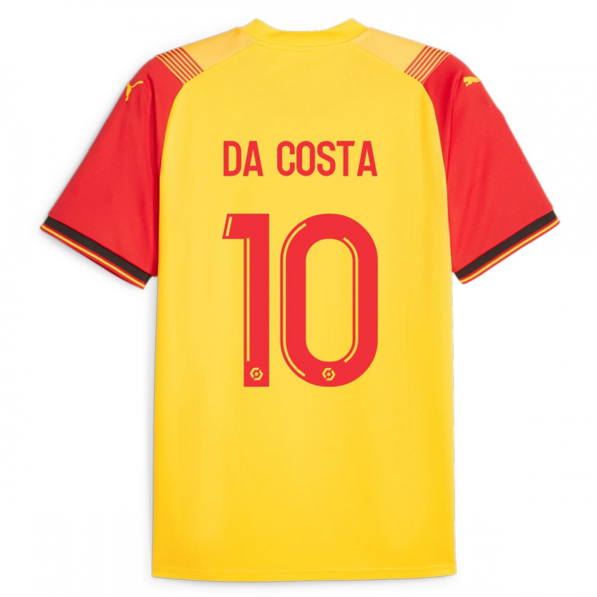 Kinder Fußball David Pereira Da Costa #10 Gelb Heimtrikot Trikot 2023/24 T-Shirt Luxemburg