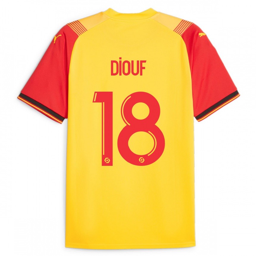 Kinder Fußball Andy Diouf #18 Gelb Heimtrikot Trikot 2023/24 T-Shirt Luxemburg