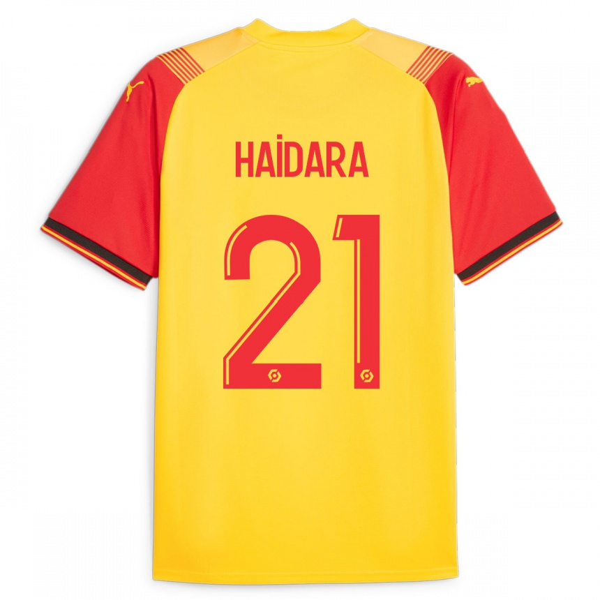 Kinder Fußball Massadio Haidara #21 Gelb Heimtrikot Trikot 2023/24 T-Shirt Luxemburg