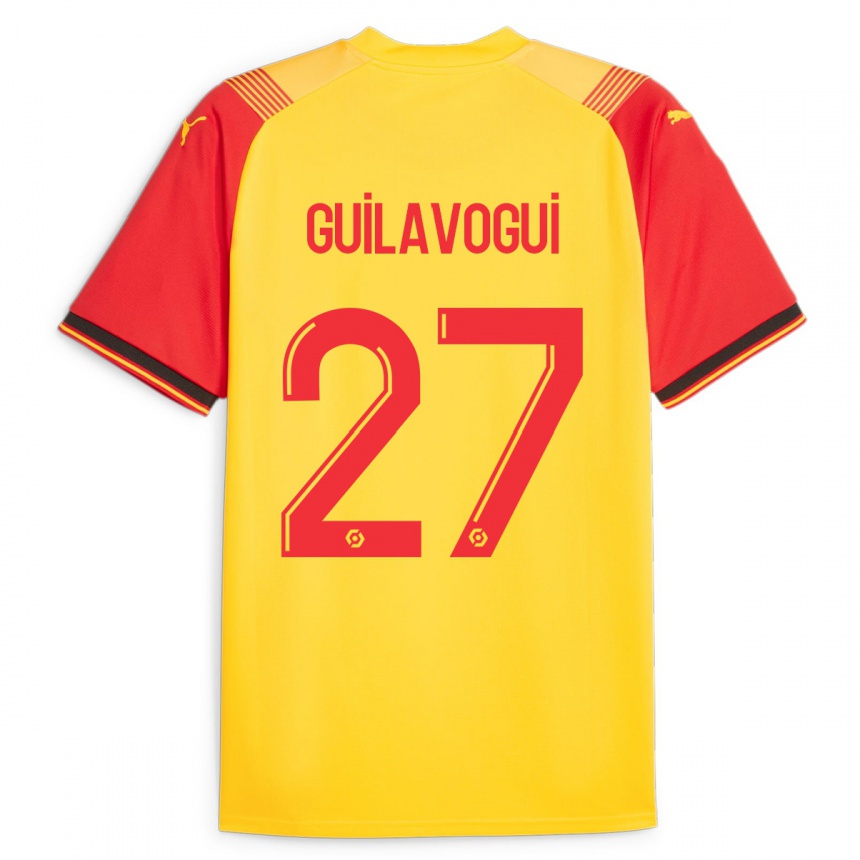 Kinder Fußball Morgan Guilavogui #27 Gelb Heimtrikot Trikot 2023/24 T-Shirt Luxemburg