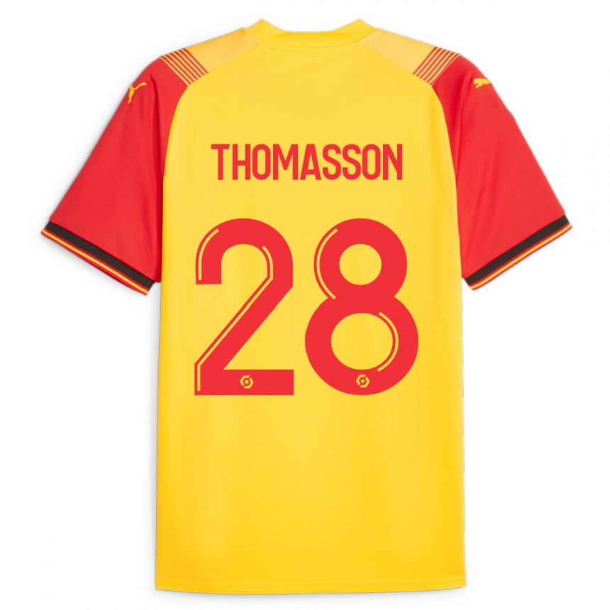 Kinder Fußball Adrien Thomasson #28 Gelb Heimtrikot Trikot 2023/24 T-Shirt Luxemburg