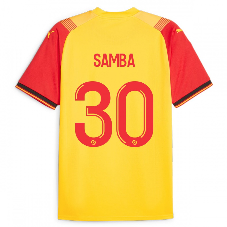 Kinder Fußball Brice Samba #30 Gelb Heimtrikot Trikot 2023/24 T-Shirt Luxemburg