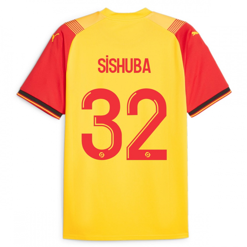 Kinder Fußball Ayanda Sishuba #32 Gelb Heimtrikot Trikot 2023/24 T-Shirt Luxemburg