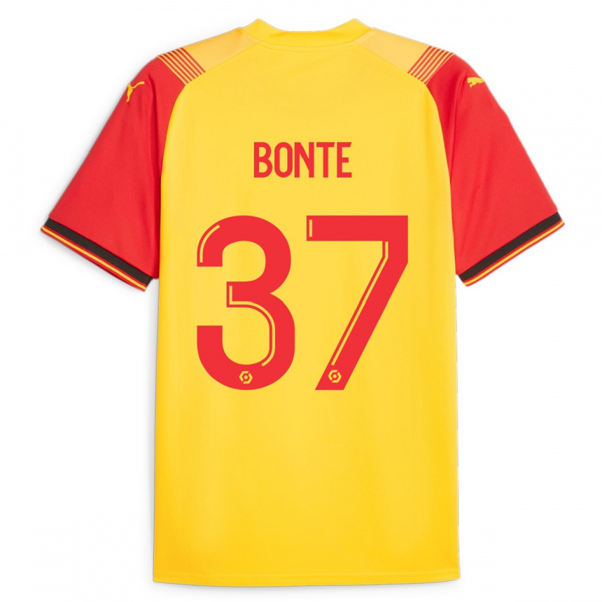 Kinder Fußball Nolan Bonte #37 Gelb Heimtrikot Trikot 2023/24 T-Shirt Luxemburg