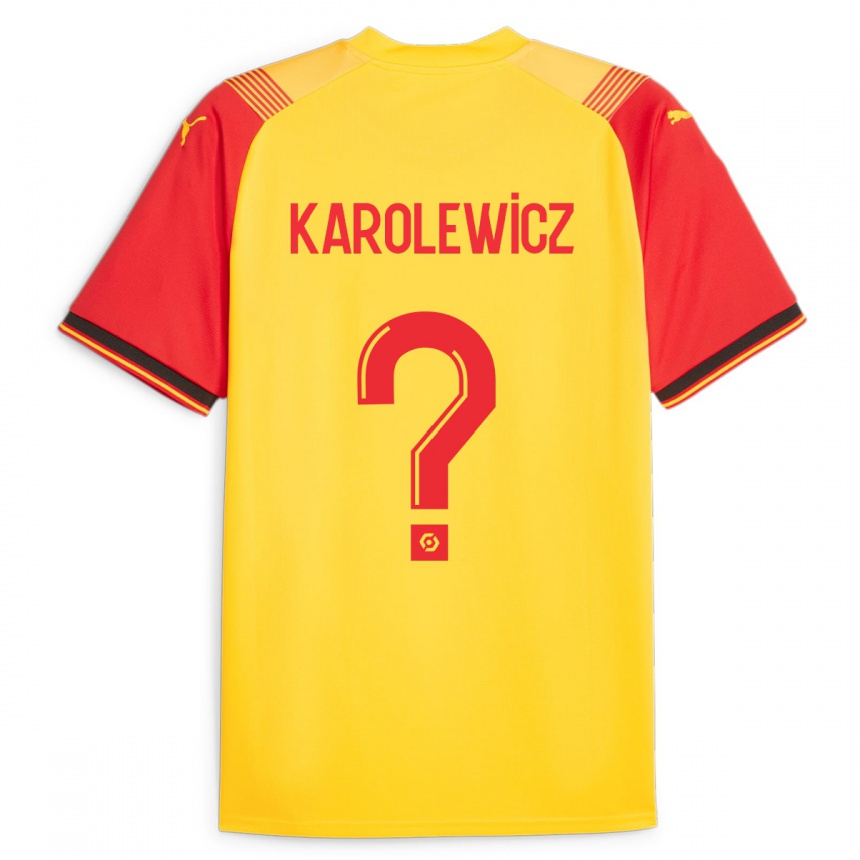 Kinder Fußball Roman Karolewicz #0 Gelb Heimtrikot Trikot 2023/24 T-Shirt Luxemburg