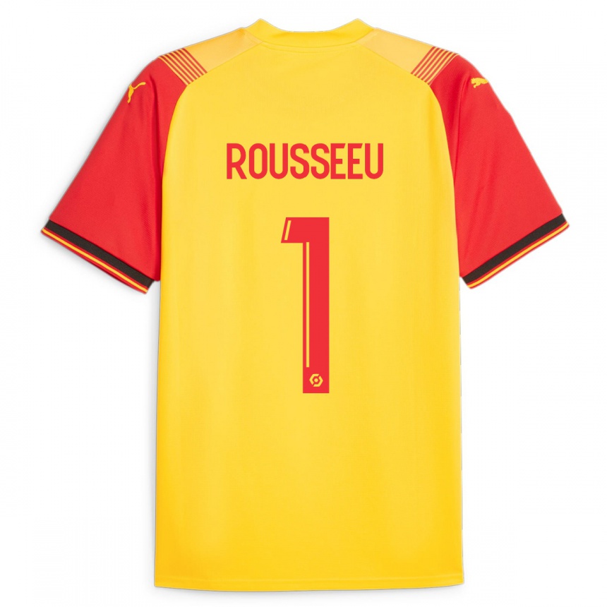 Kinder Fußball Justine Rousseeu #1 Gelb Heimtrikot Trikot 2023/24 T-Shirt Luxemburg