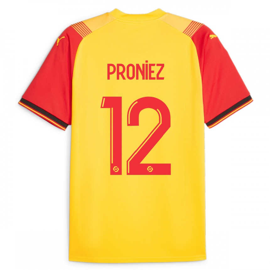 Kinder Fußball Fany Proniez #12 Gelb Heimtrikot Trikot 2023/24 T-Shirt Luxemburg