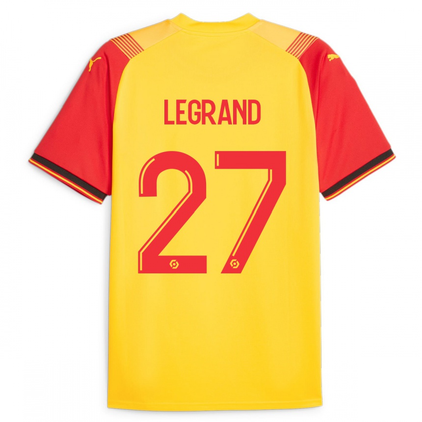 Kinder Fußball Bérénice Legrand #27 Gelb Heimtrikot Trikot 2023/24 T-Shirt Luxemburg