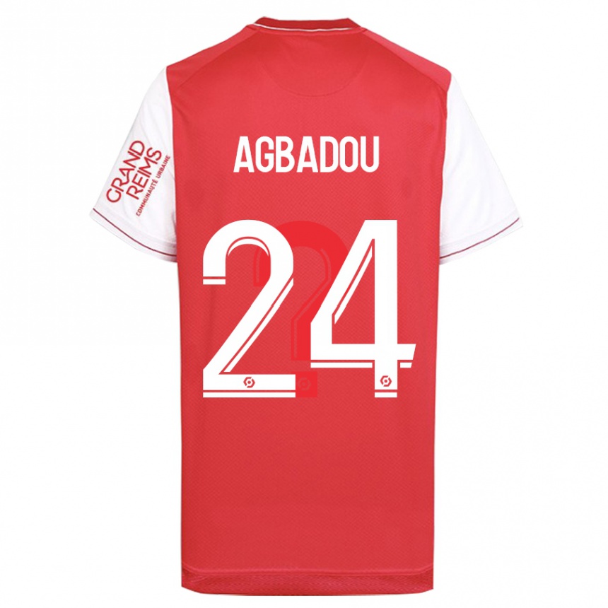 Kinder Fußball Emmanuel Agbadou #24 Rot Heimtrikot Trikot 2023/24 T-Shirt Luxemburg