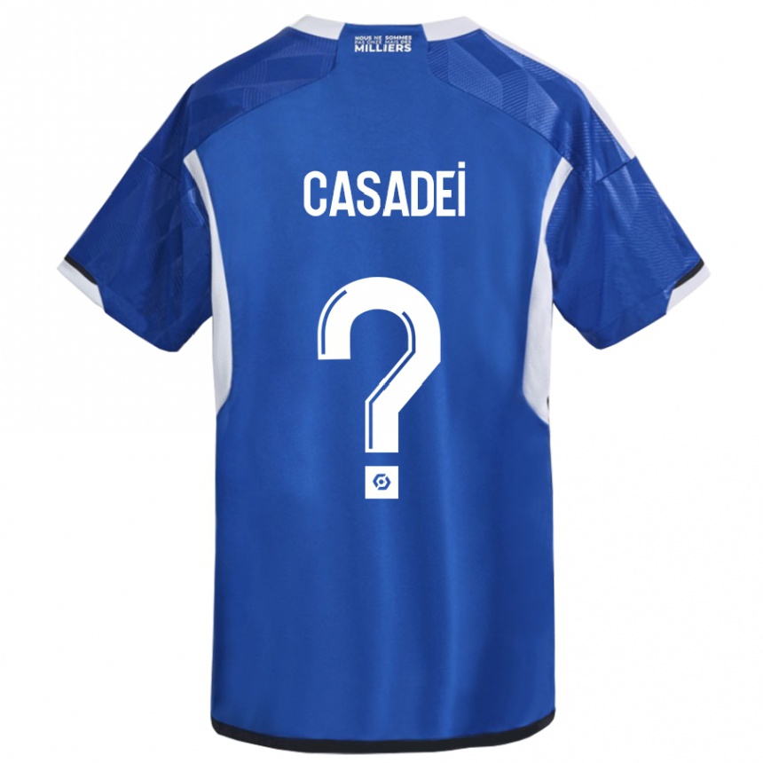 Kinder Fußball Alexis Casadei #0 Blau Heimtrikot Trikot 2023/24 T-Shirt Luxemburg