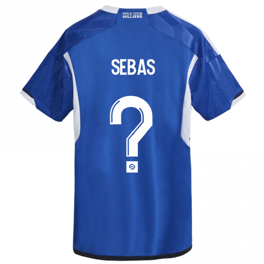 Kinder Fußball Jérémy Sebas #0 Blau Heimtrikot Trikot 2023/24 T-Shirt Luxemburg