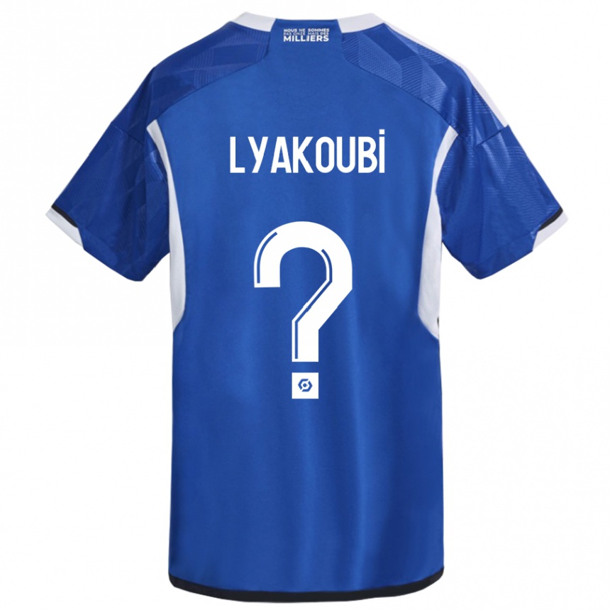 Kinder Fußball Oussama Lyakoubi #0 Blau Heimtrikot Trikot 2023/24 T-Shirt Luxemburg
