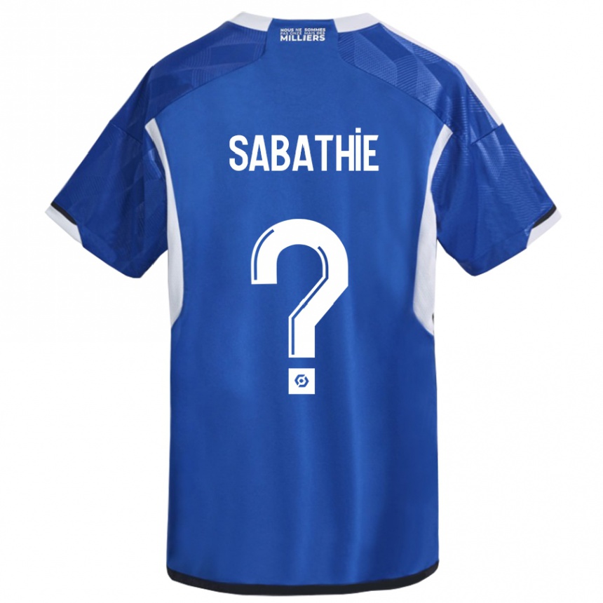 Kinder Fußball Gabin Sabathié #0 Blau Heimtrikot Trikot 2023/24 T-Shirt Luxemburg