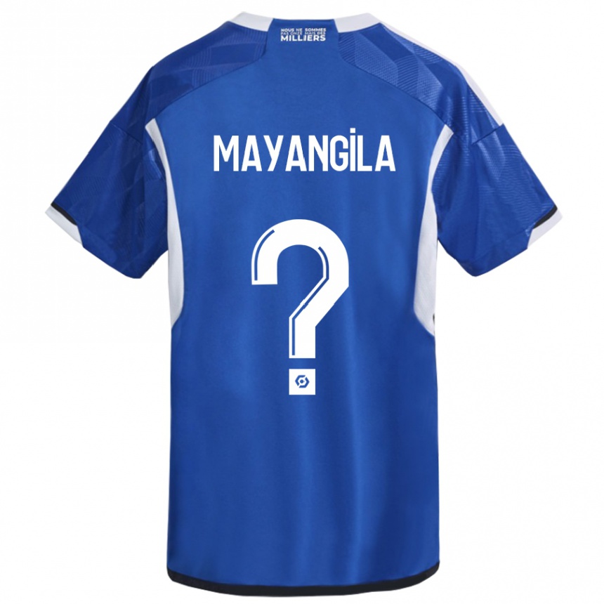 Kinder Fußball Ryan Tutu Mayangila #0 Blau Heimtrikot Trikot 2023/24 T-Shirt Luxemburg