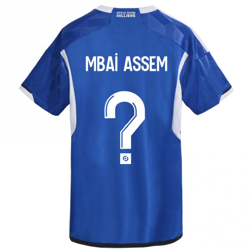 Kinder Fußball Chris Mbaï-Assem #0 Blau Heimtrikot Trikot 2023/24 T-Shirt Luxemburg