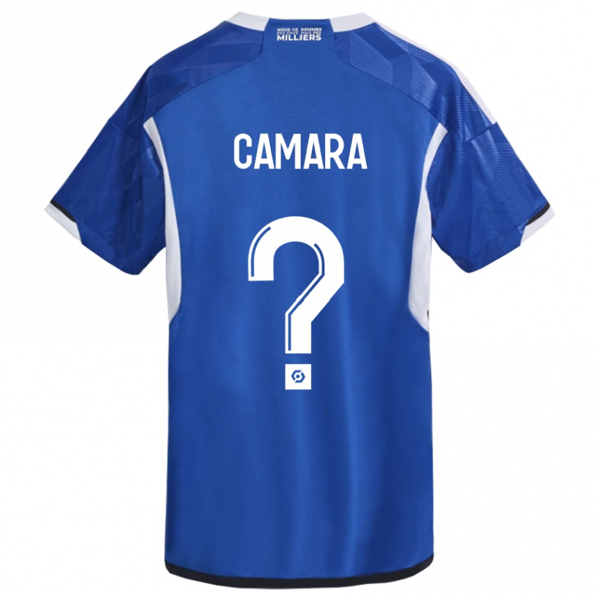 Kinder Fußball Alseny Camara #0 Blau Heimtrikot Trikot 2023/24 T-Shirt Luxemburg