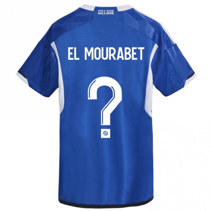 Kinder Fußball Samir El Mourabet #0 Blau Heimtrikot Trikot 2023/24 T-Shirt Luxemburg