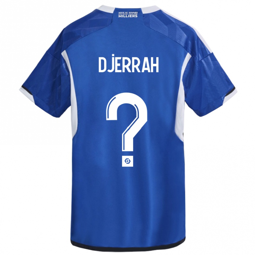 Kinder Fußball Karim Djerrah #0 Blau Heimtrikot Trikot 2023/24 T-Shirt Luxemburg