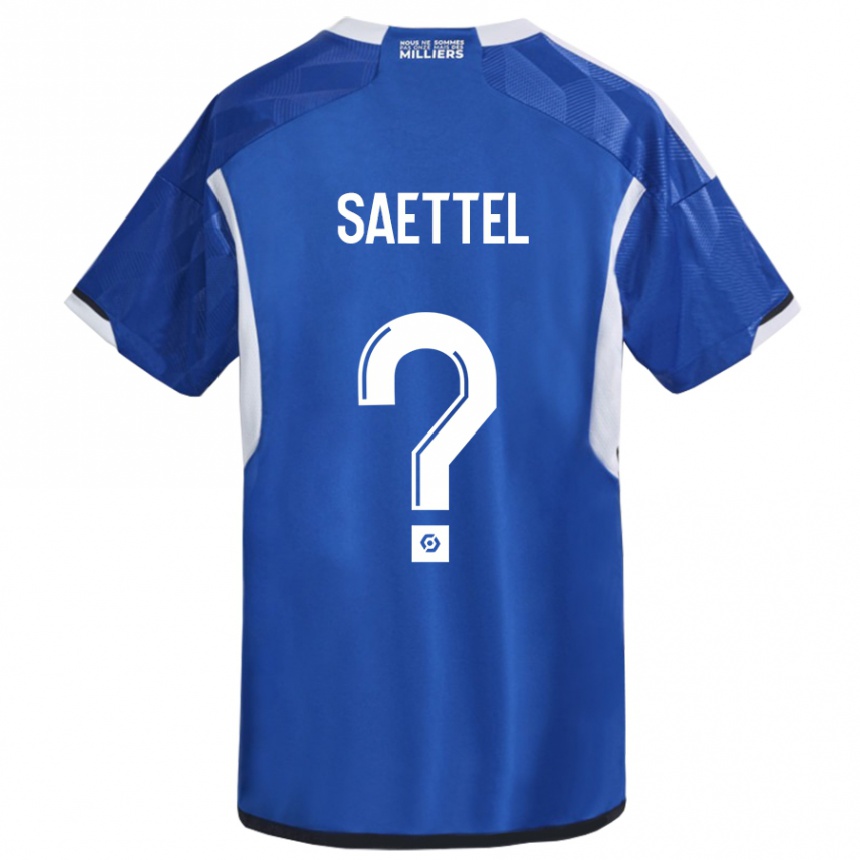 Kinder Fußball Tom Saettel #0 Blau Heimtrikot Trikot 2023/24 T-Shirt Luxemburg