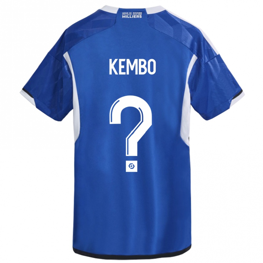 Kinder Fußball Driss Kembo #0 Blau Heimtrikot Trikot 2023/24 T-Shirt Luxemburg