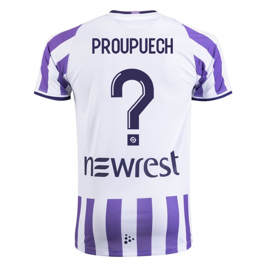 Kinder Fußball Lucas Proupuech #0 Weiß Heimtrikot Trikot 2023/24 T-Shirt Luxemburg