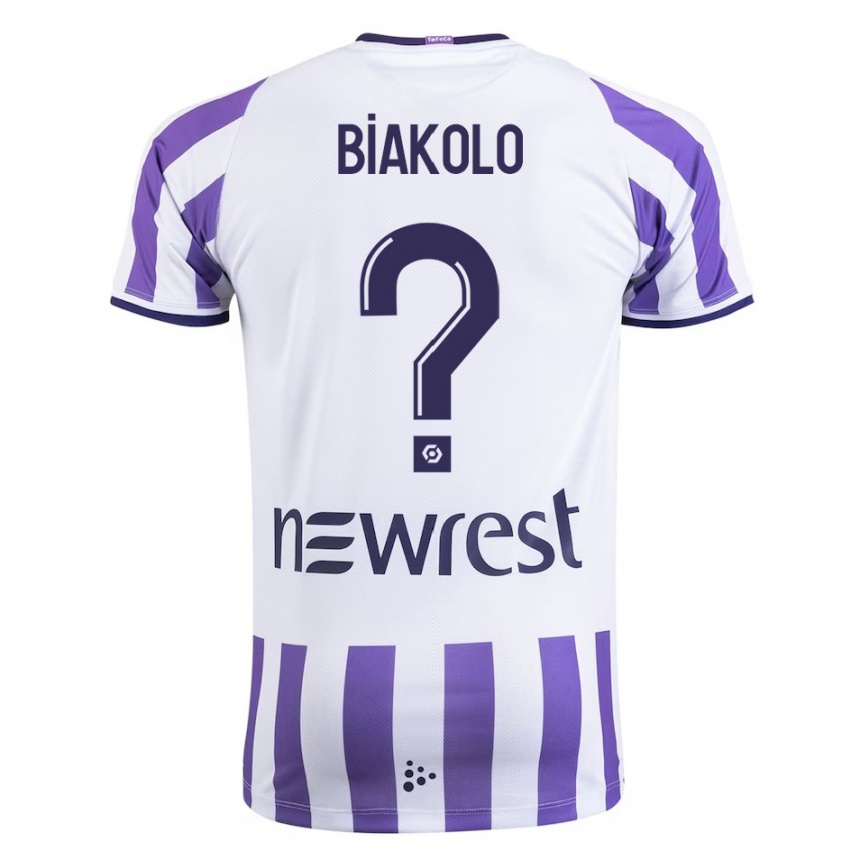 Kinder Fußball Tony Biakolo #0 Weiß Heimtrikot Trikot 2023/24 T-Shirt Luxemburg
