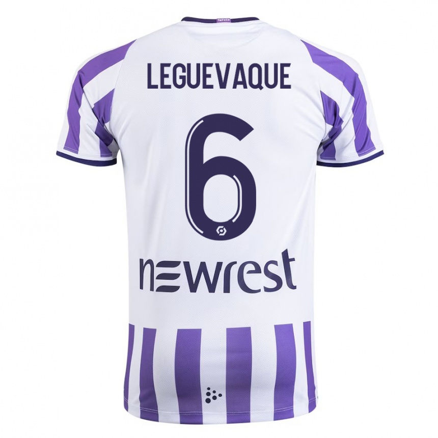 Kinder Fußball Laurie Leguevaque #6 Weiß Heimtrikot Trikot 2023/24 T-Shirt Luxemburg