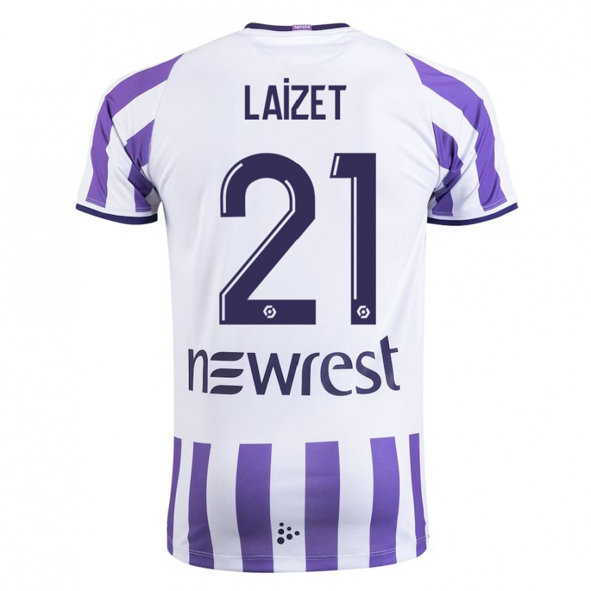 Kinder Fußball Emma Laizet #21 Weiß Heimtrikot Trikot 2023/24 T-Shirt Luxemburg