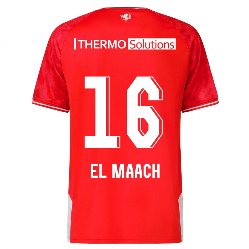 Kinder Fußball Issam El Maach #16 Rot Heimtrikot Trikot 2023/24 T-Shirt Luxemburg