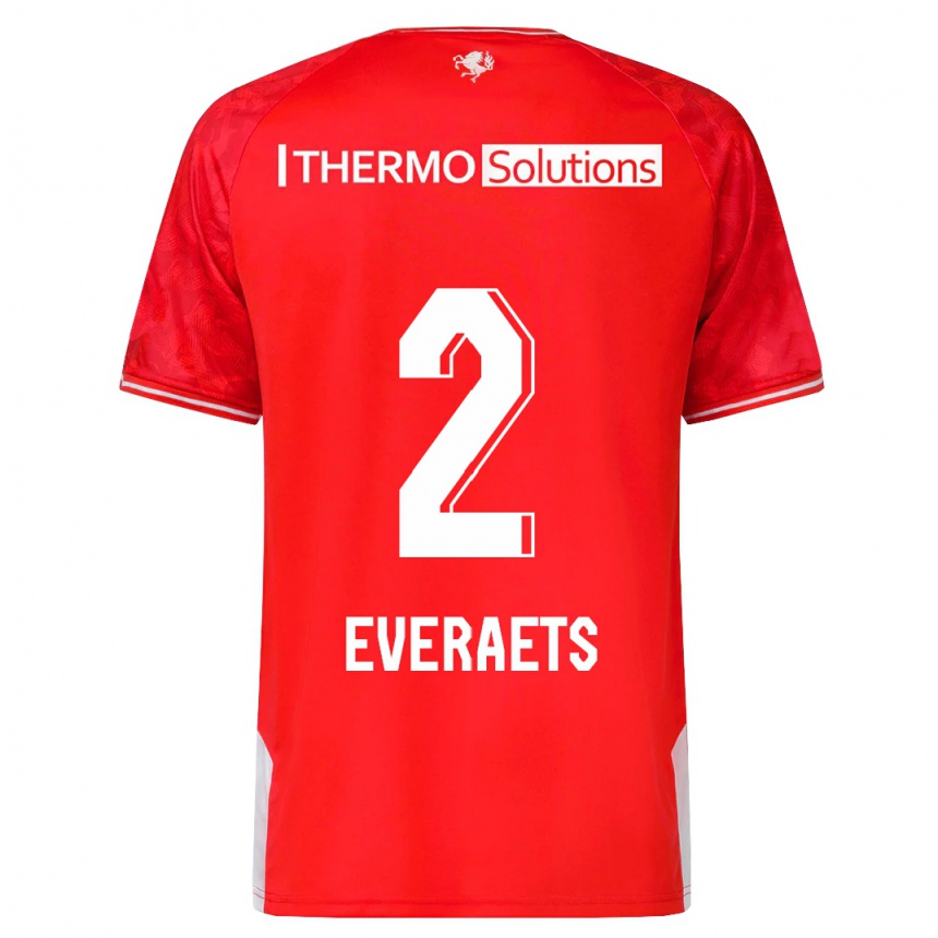 Kinder Fußball Kim Everaets #2 Rot Heimtrikot Trikot 2023/24 T-Shirt Luxemburg