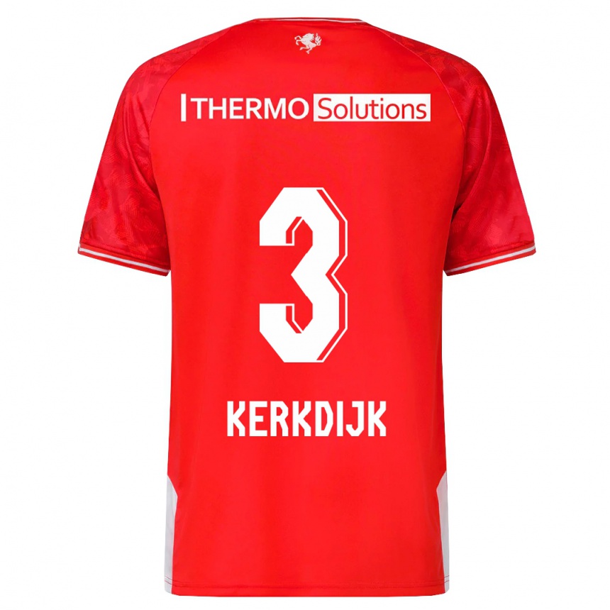 Kinder Fußball Danique Kerkdijk #3 Rot Heimtrikot Trikot 2023/24 T-Shirt Luxemburg