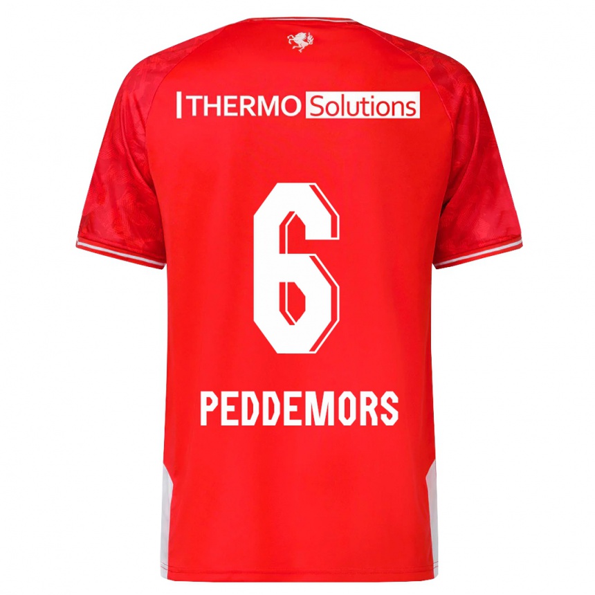 Kinder Fußball Ella Peddemors #6 Rot Heimtrikot Trikot 2023/24 T-Shirt Luxemburg