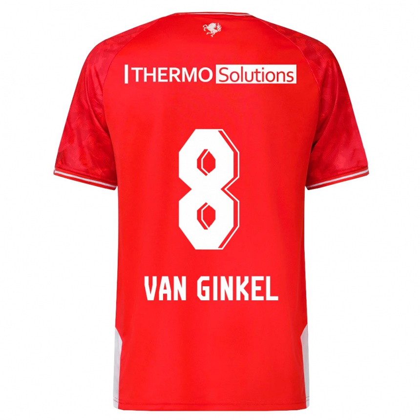 Kinder Fußball Danique Van Ginkel #8 Rot Heimtrikot Trikot 2023/24 T-Shirt Luxemburg