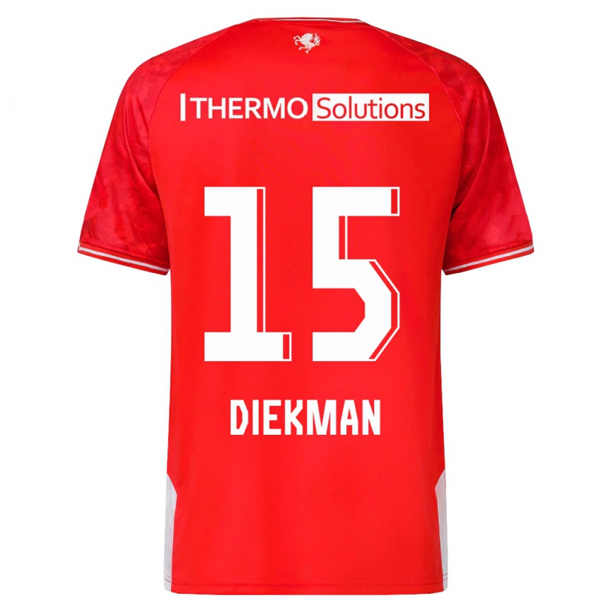 Kinder Fußball Jill Diekman #15 Rot Heimtrikot Trikot 2023/24 T-Shirt Luxemburg