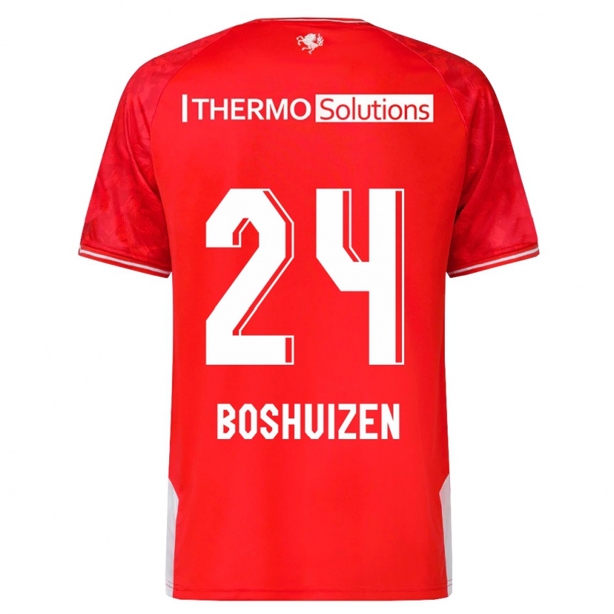 Kinder Fußball Annouk Boshuizen #24 Rot Heimtrikot Trikot 2023/24 T-Shirt Luxemburg