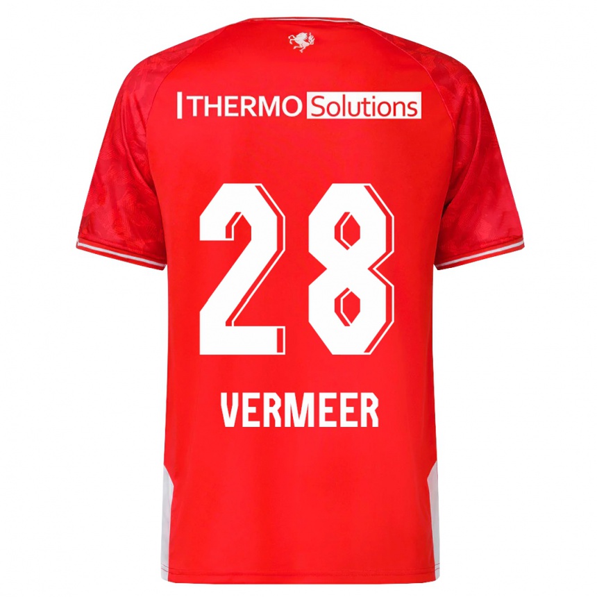 Kinder Fußball Sofie Rianne Vermeer #28 Rot Heimtrikot Trikot 2023/24 T-Shirt Luxemburg