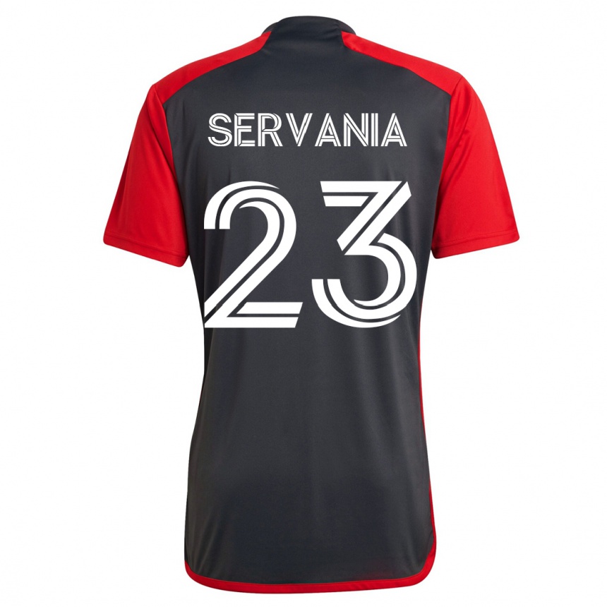 Kinder Fußball Brandon Servania #23 Grau Heimtrikot Trikot 2023/24 T-Shirt Luxemburg