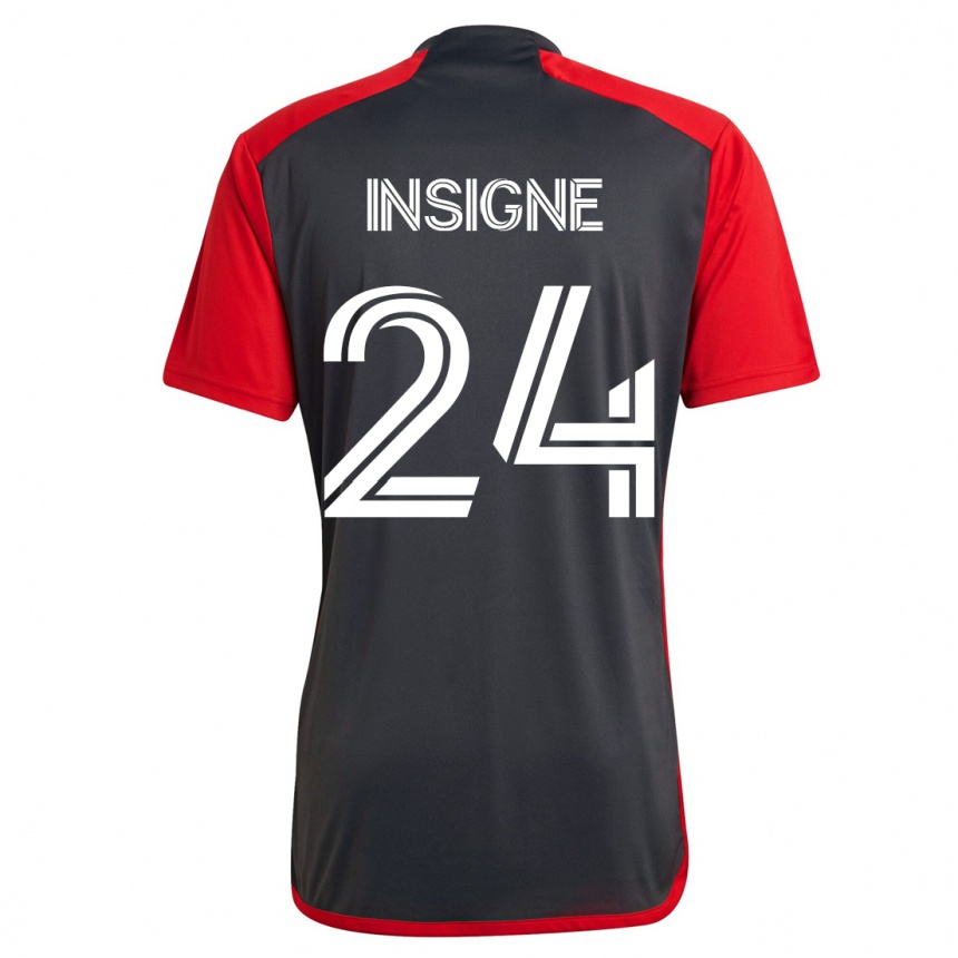 Kinder Fußball Lorenzo Insigne #24 Grau Heimtrikot Trikot 2023/24 T-Shirt Luxemburg