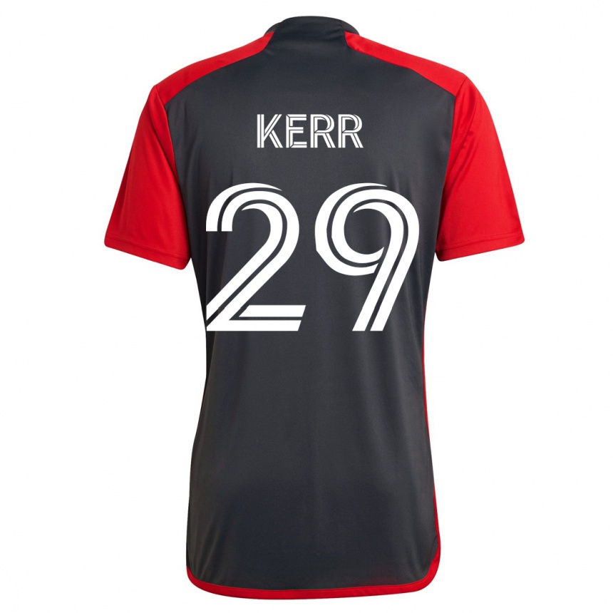Kinder Fußball Deandre Kerr #29 Grau Heimtrikot Trikot 2023/24 T-Shirt Luxemburg