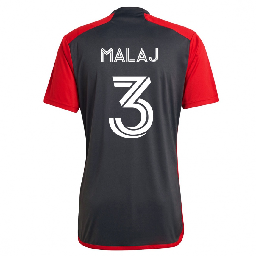 Kinder Fußball Albert Malaj #3 Grau Heimtrikot Trikot 2023/24 T-Shirt Luxemburg