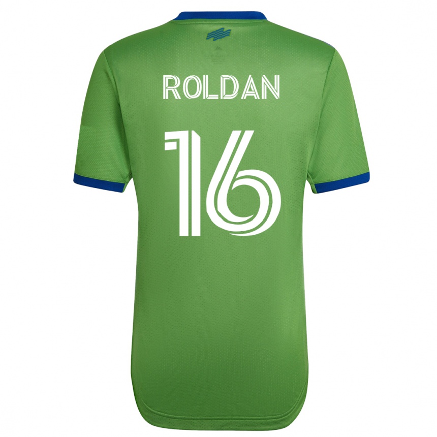 Kinder Fußball Álex Roldán #16 Grün Heimtrikot Trikot 2023/24 T-Shirt Luxemburg