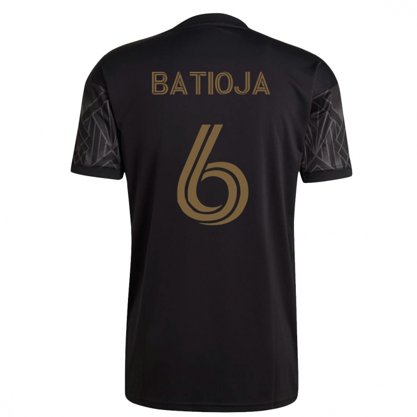 Kinder Fußball Jeremy Batioja #6 Schwarz Heimtrikot Trikot 2023/24 T-Shirt Luxemburg