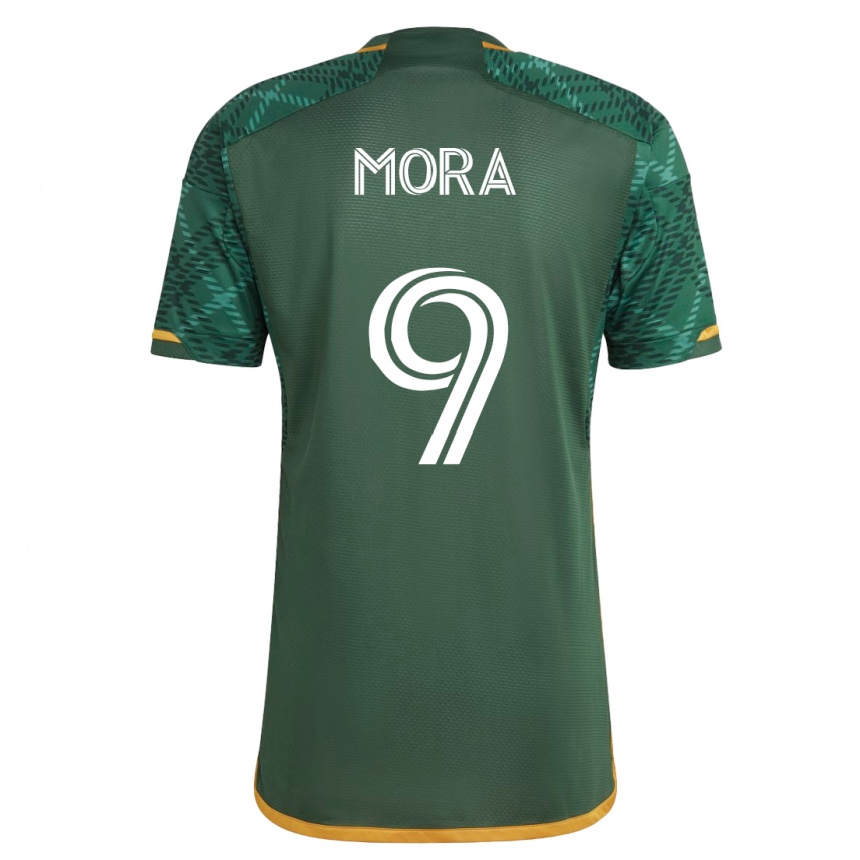 Kinder Fußball Felipe Mora #9 Grün Heimtrikot Trikot 2023/24 T-Shirt Luxemburg