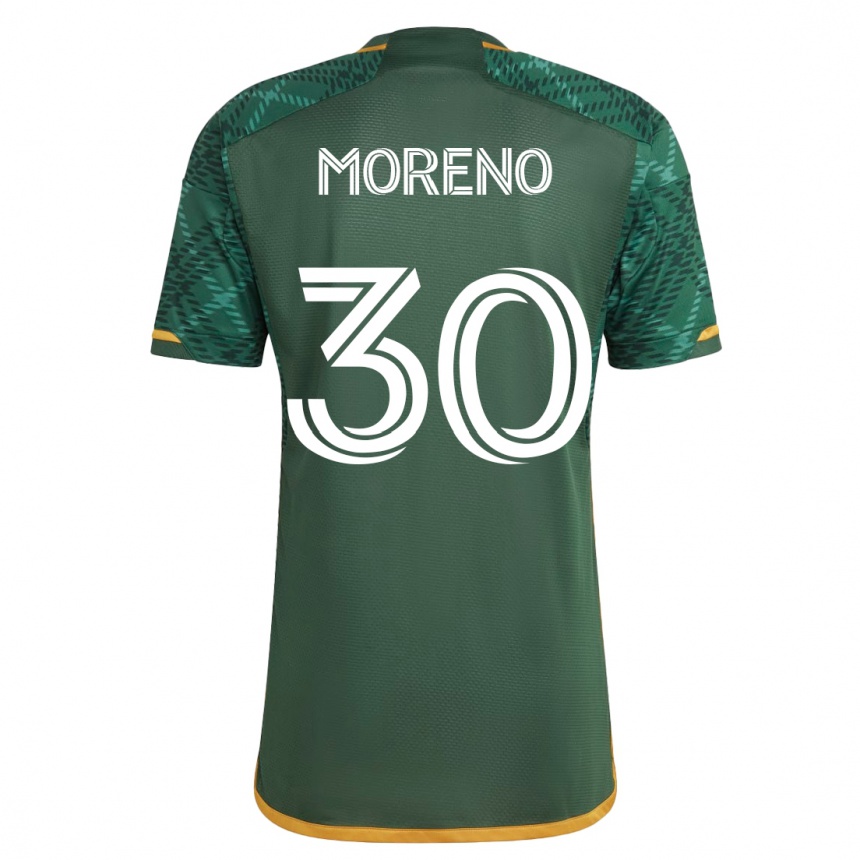 Kinder Fußball Santiago Moreno #30 Grün Heimtrikot Trikot 2023/24 T-Shirt Luxemburg