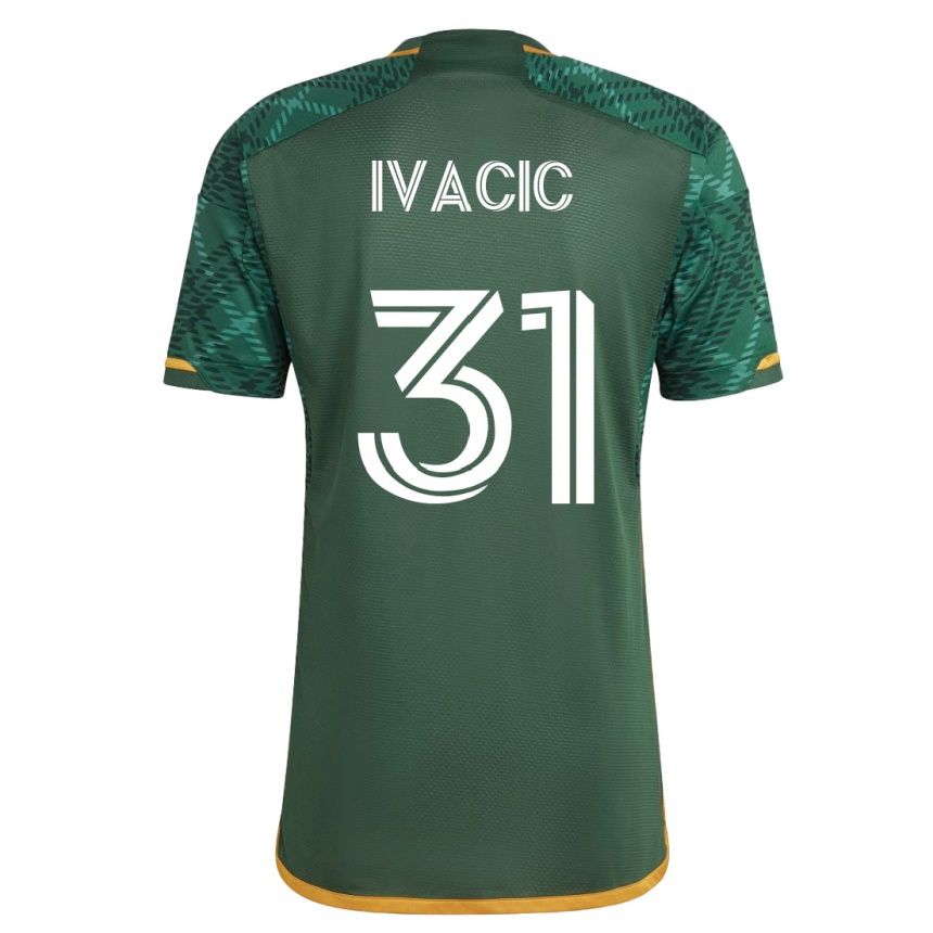Kinder Fußball Aljaz Ivacic #31 Grün Heimtrikot Trikot 2023/24 T-Shirt Luxemburg