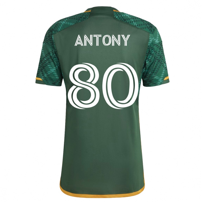Kinder Fußball Antony #80 Grün Heimtrikot Trikot 2023/24 T-Shirt Luxemburg