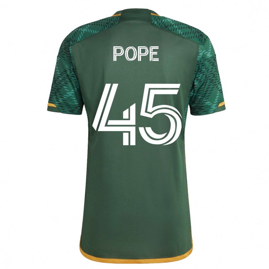 Kinder Fußball Blake Pope #45 Grün Heimtrikot Trikot 2023/24 T-Shirt Luxemburg