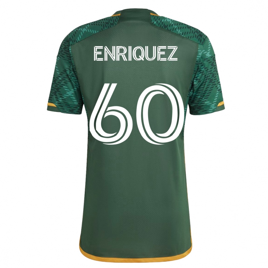 Kinder Fußball Victor Enriquez #60 Grün Heimtrikot Trikot 2023/24 T-Shirt Luxemburg
