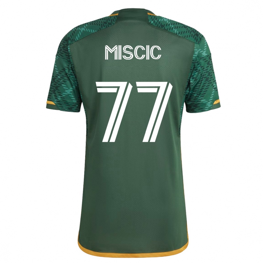 Kinder Fußball Selmir Miscic #77 Grün Heimtrikot Trikot 2023/24 T-Shirt Luxemburg
