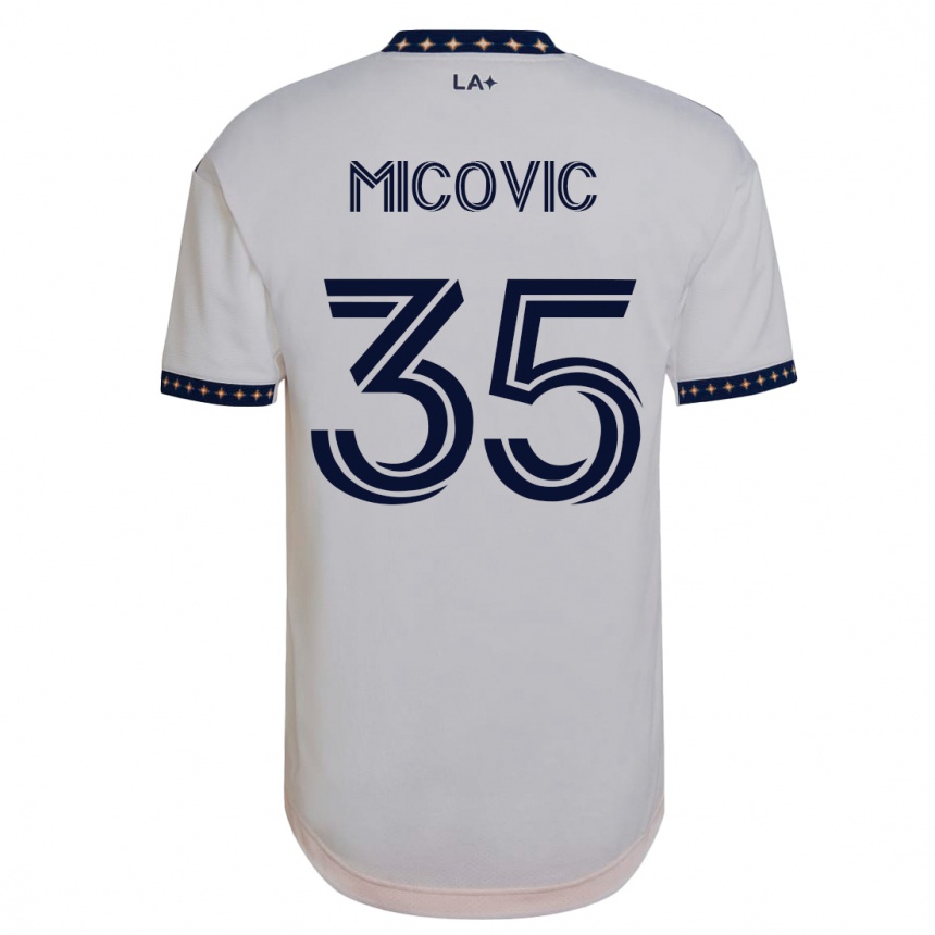 Kinder Fußball Novak Micovic #35 Weiß Heimtrikot Trikot 2023/24 T-Shirt Luxemburg